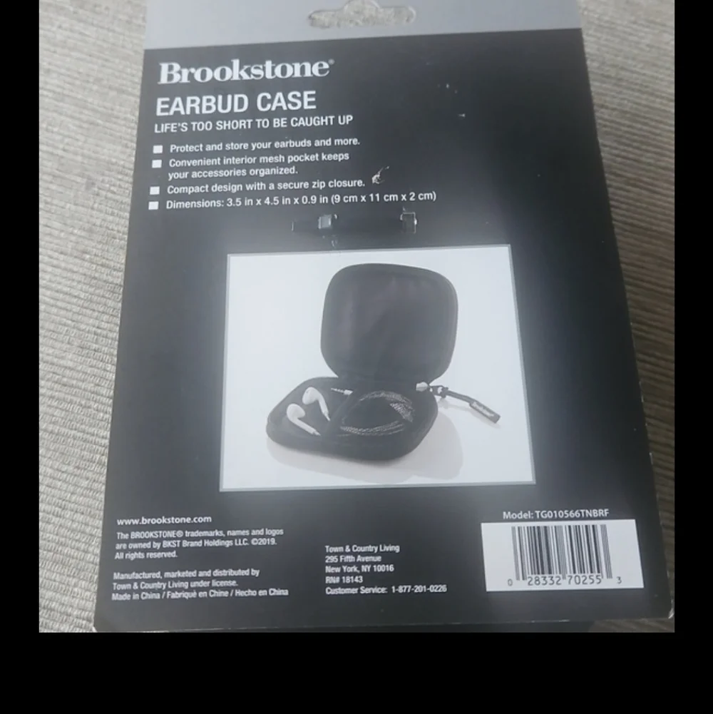 Brookstone Black Earbud Travel Case.